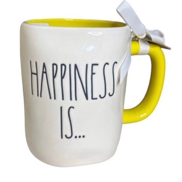 HAPPINESS IS ... Snoopy & Woodstock’s Double Side Yellow Interior Mug - Picture 2 of 2
